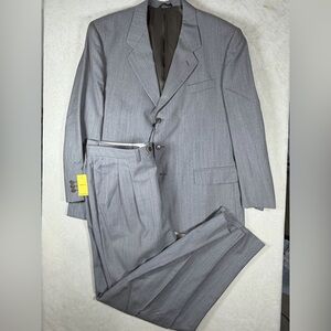 Brand New NWT Principe Made in Italy 58EU US 48R 100% Lana Wool Gray Stripe Suit